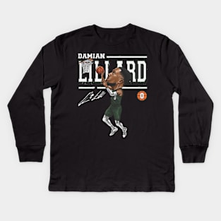 Damian Lillard Milwaukee Cartoon Kids Long Sleeve T-Shirt